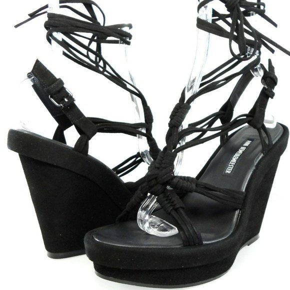 Ann Demeulemeester Shoes - NIB$1025 RUNWAY ANN DEMEULEMEESTER KNOTTED STRAPS ANKLE WRAP WEDGES PLATFORM 11